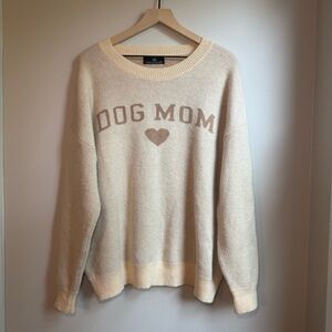 Urban Daizy Dog Mom Sweater Ivory Women's Size S/M (X127)‎